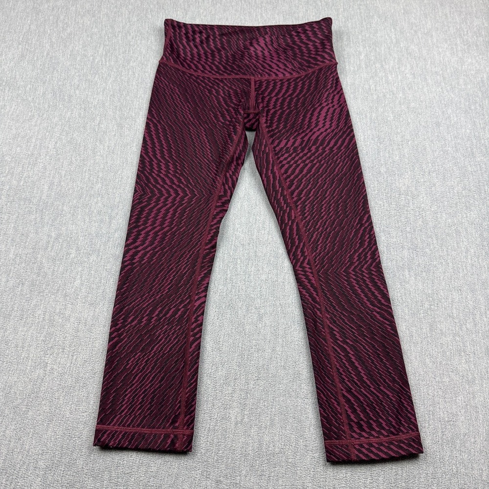 Lululemon Leggings Women 4 Red Shifted Horizon Wunder Under Crop‎ 23" Yoga Gym